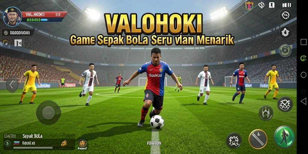 Antarmuka permainan Sepak Bola yang menarik dan interaktif.